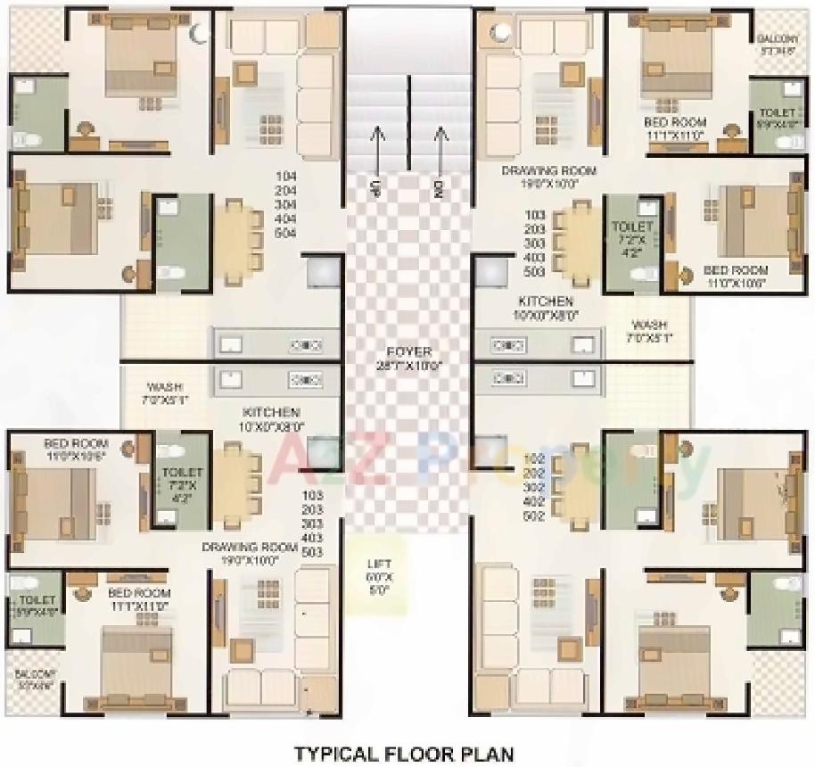 Layout of real estate project Maruti Villa (block  A, B, C, D) located at City, Ahmedabad, Gujarat