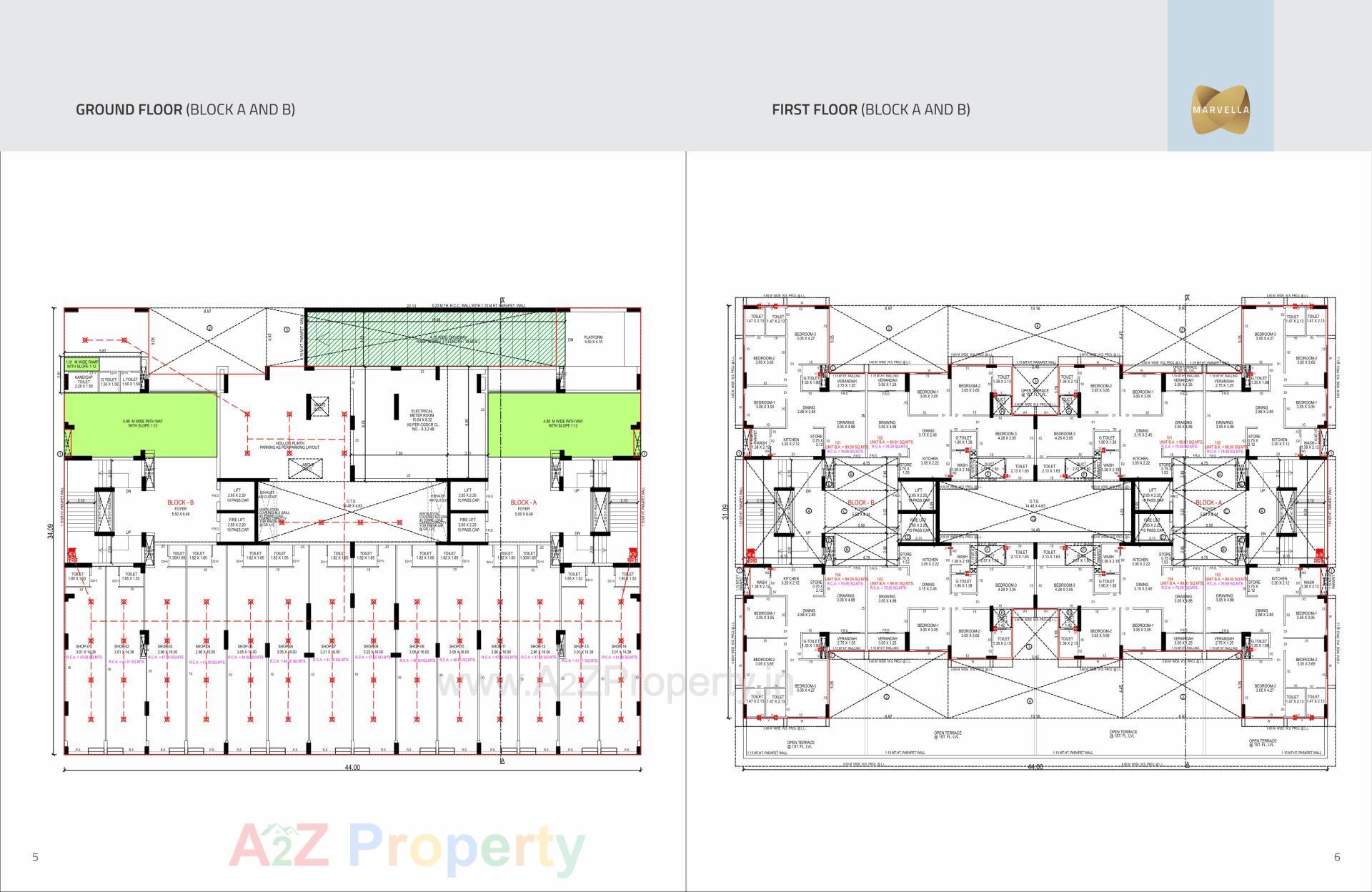 Layout of real estate project Marvella located at Shela, Ahmedabad, Gujarat