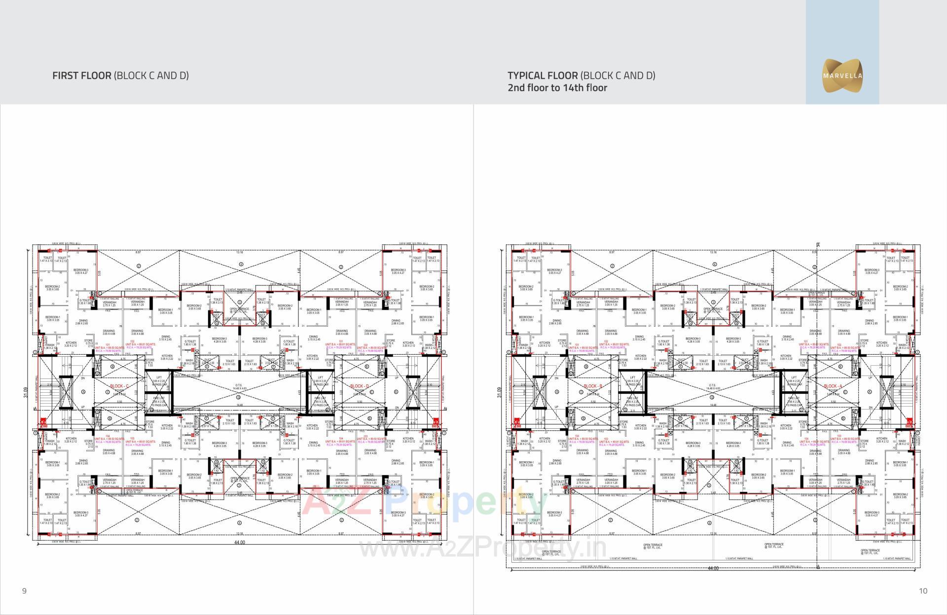 Layout of real estate project Marvella located at Shela, Ahmedabad, Gujarat