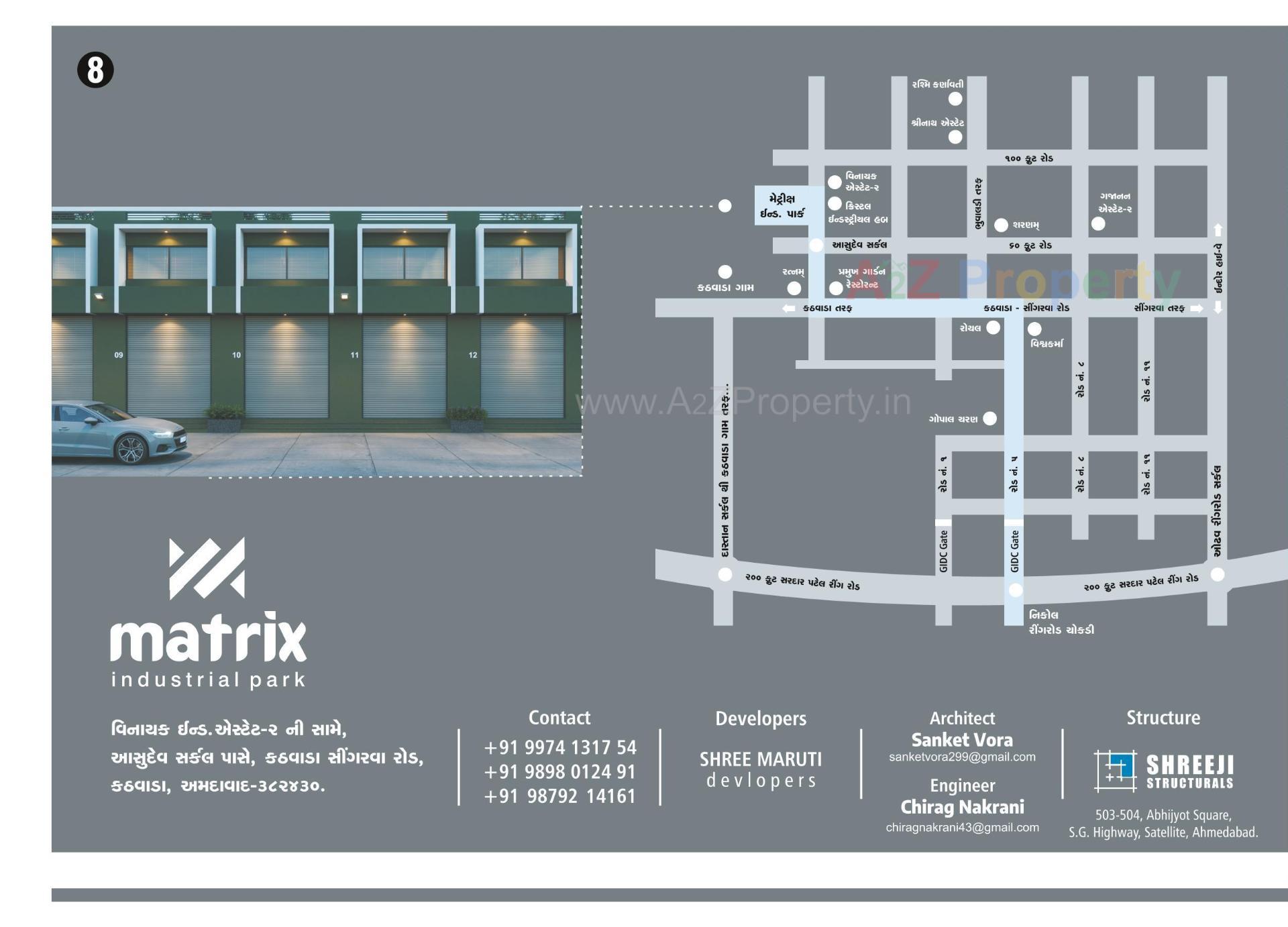 Layout of real estate project Matrix Industrial Park located at Kathwada, Ahmedabad, Gujarat