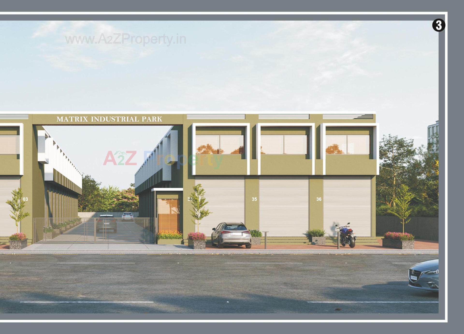 3D Elevation of real estate project Matrix Industrial Park located at Kathwada, Ahmedabad, Gujarat