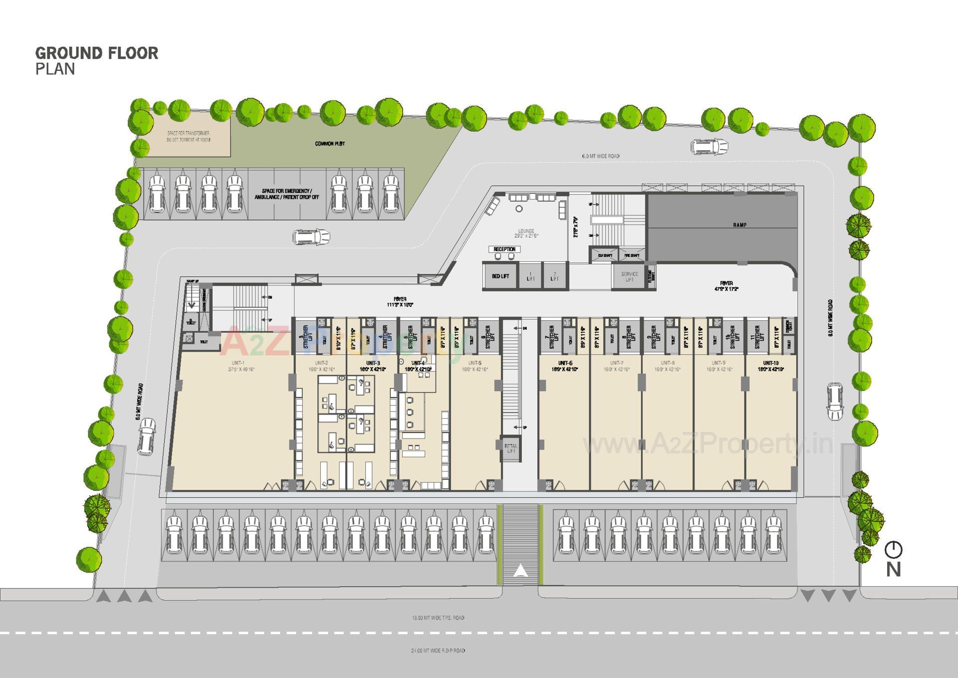 Layout of real estate project Medercial One located at Shekha, Ahmedabad, Gujarat