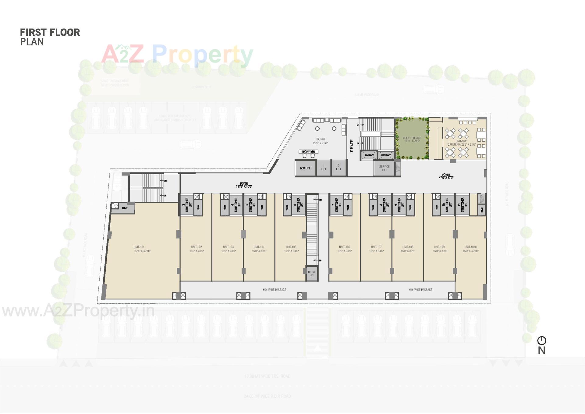Layout of real estate project Medercial One located at Shekha, Ahmedabad, Gujarat