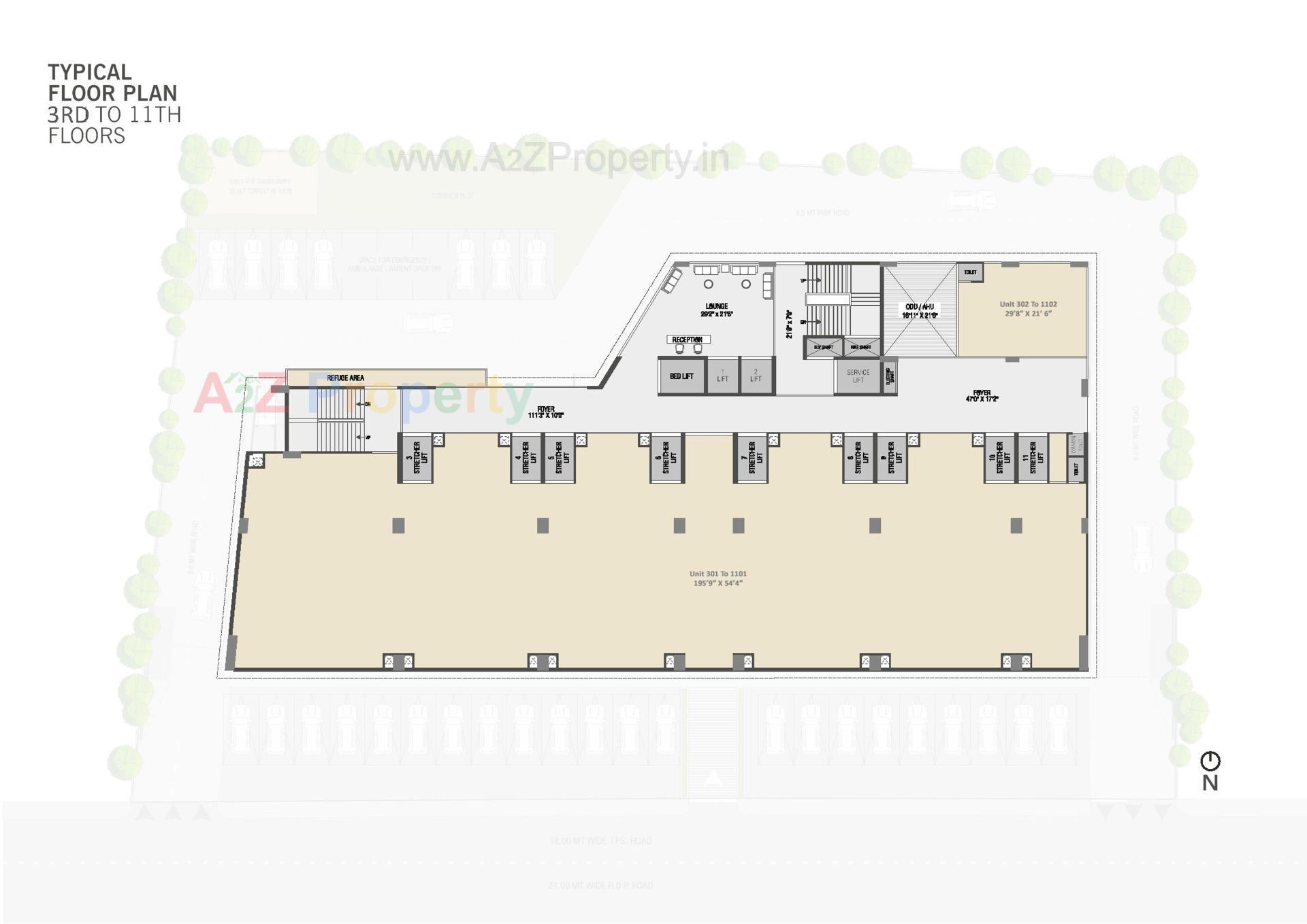 Layout of real estate project Medercial One located at Shekha, Ahmedabad, Gujarat