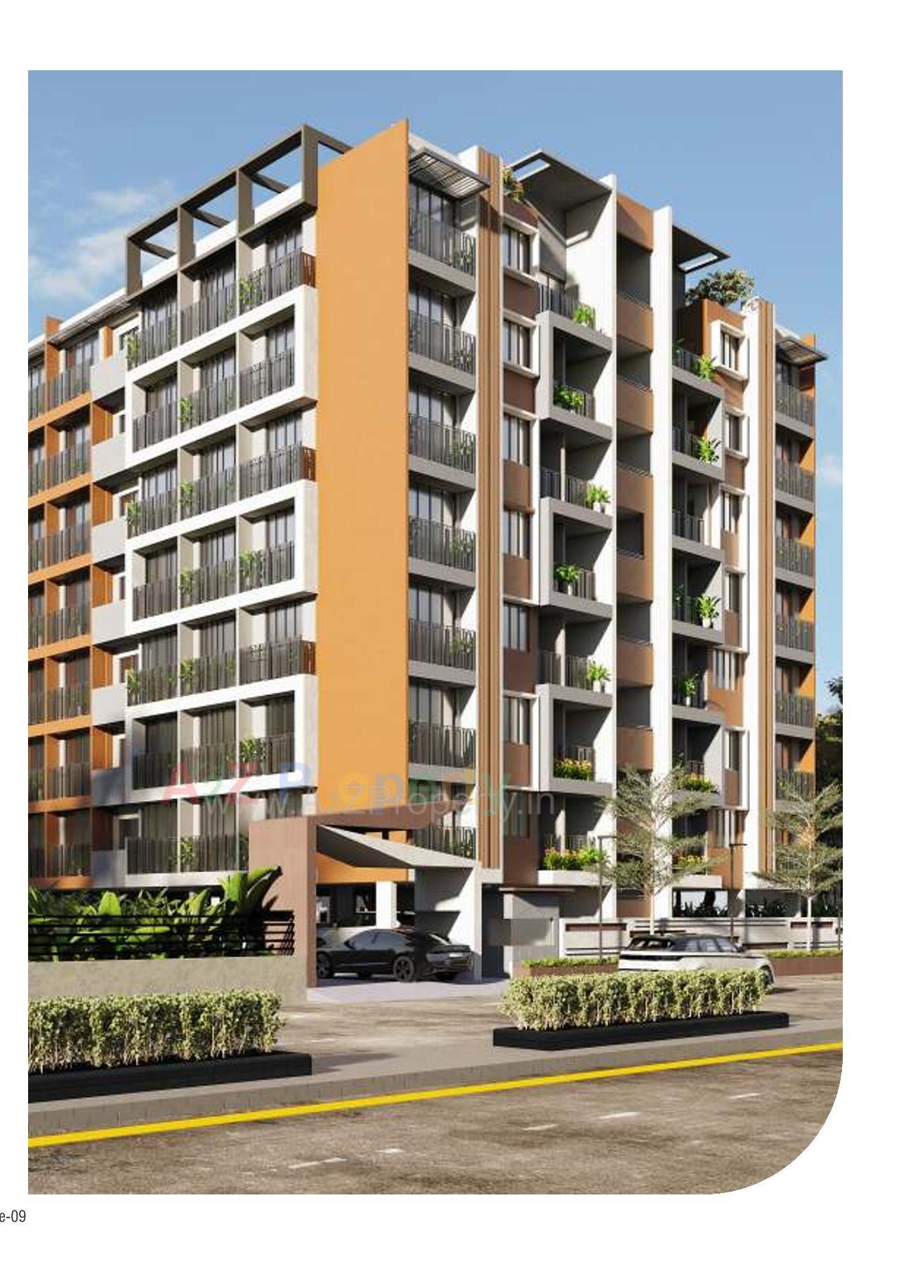 3D Elevation of real estate project Meem Light Residency located at Vatva, Ahmedabad, Gujarat
