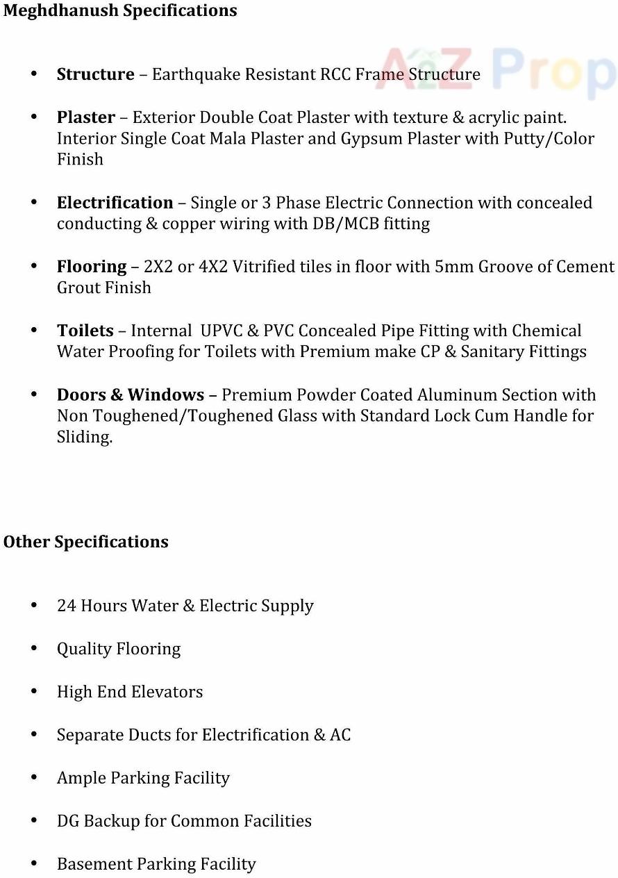  of real estate project Meghdhanush Residency located at Vastrapur, Ahmedabad, Gujarat