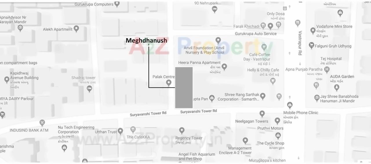 Layout of real estate project Meghdhanush Residency located at Vastrapur, Ahmedabad, Gujarat