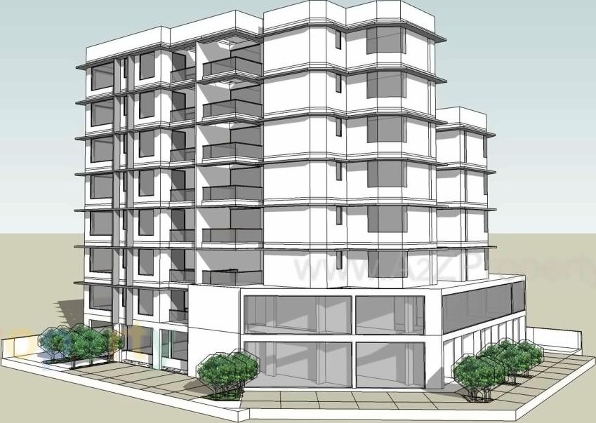 3D Elevation of real estate project Meghdhanush Residency located at Vastrapur, Ahmedabad, Gujarat