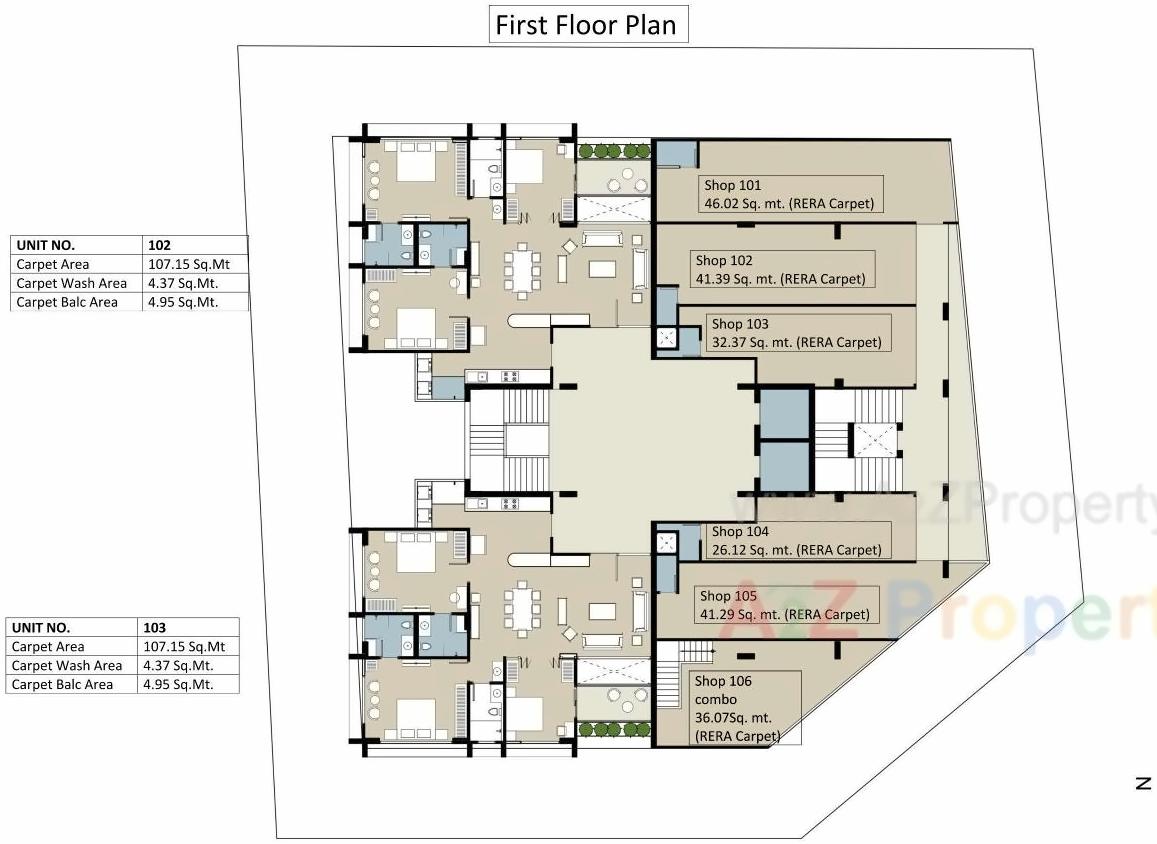 Layout of real estate project Meghdhanush Residency located at Vastrapur, Ahmedabad, Gujarat