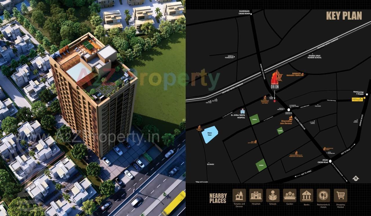 3D Elevation of real estate project Merlin Orion located at Vasna, Ahmedabad, Gujarat