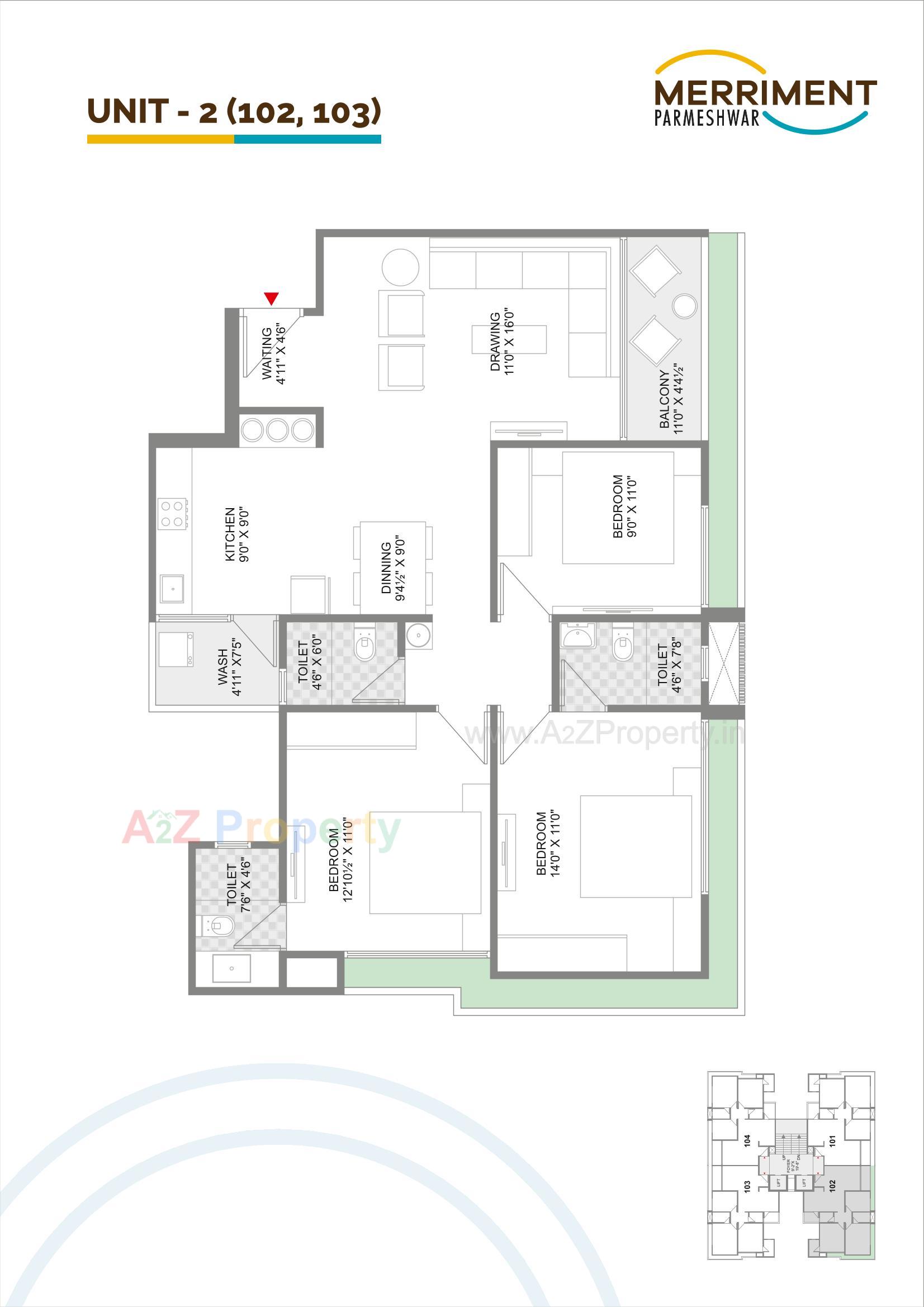 Layout of real estate project Merriment Parmeshwar located at Chandkheda, Ahmedabad, Gujarat