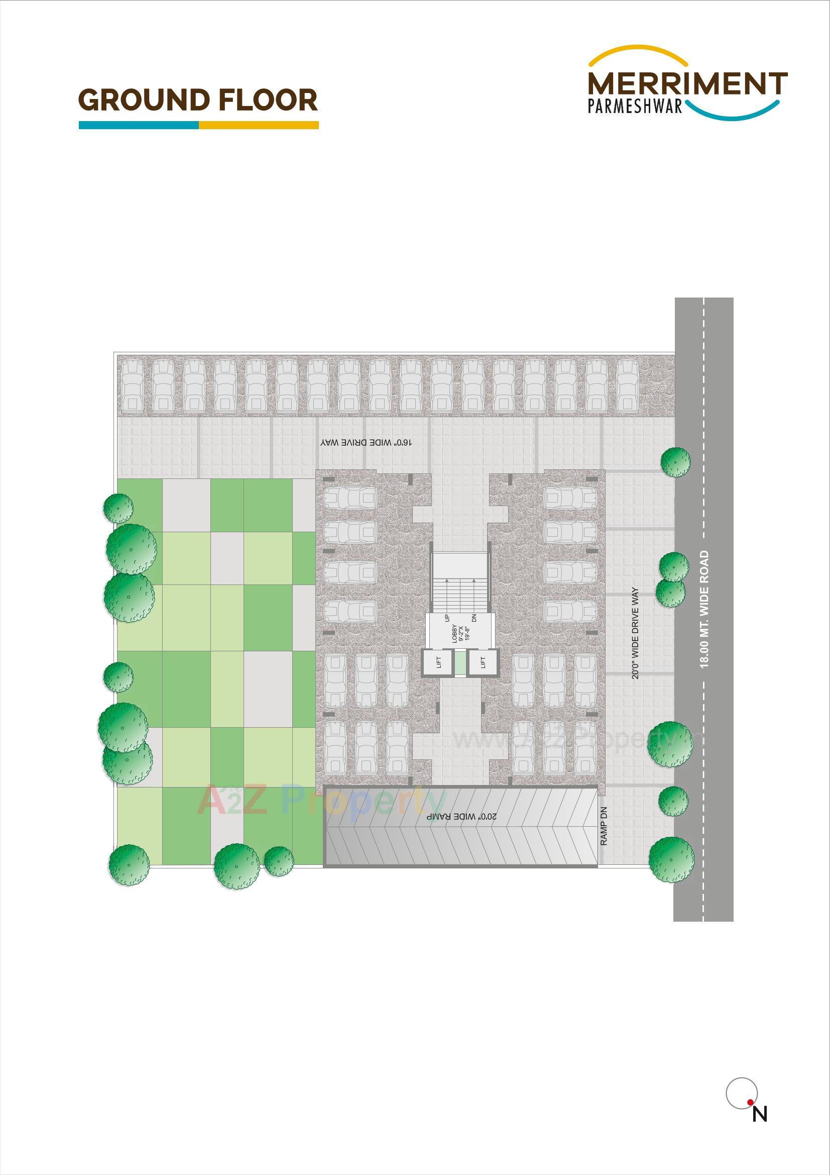 Layout of real estate project Merriment Parmeshwar located at Chandkheda, Ahmedabad, Gujarat