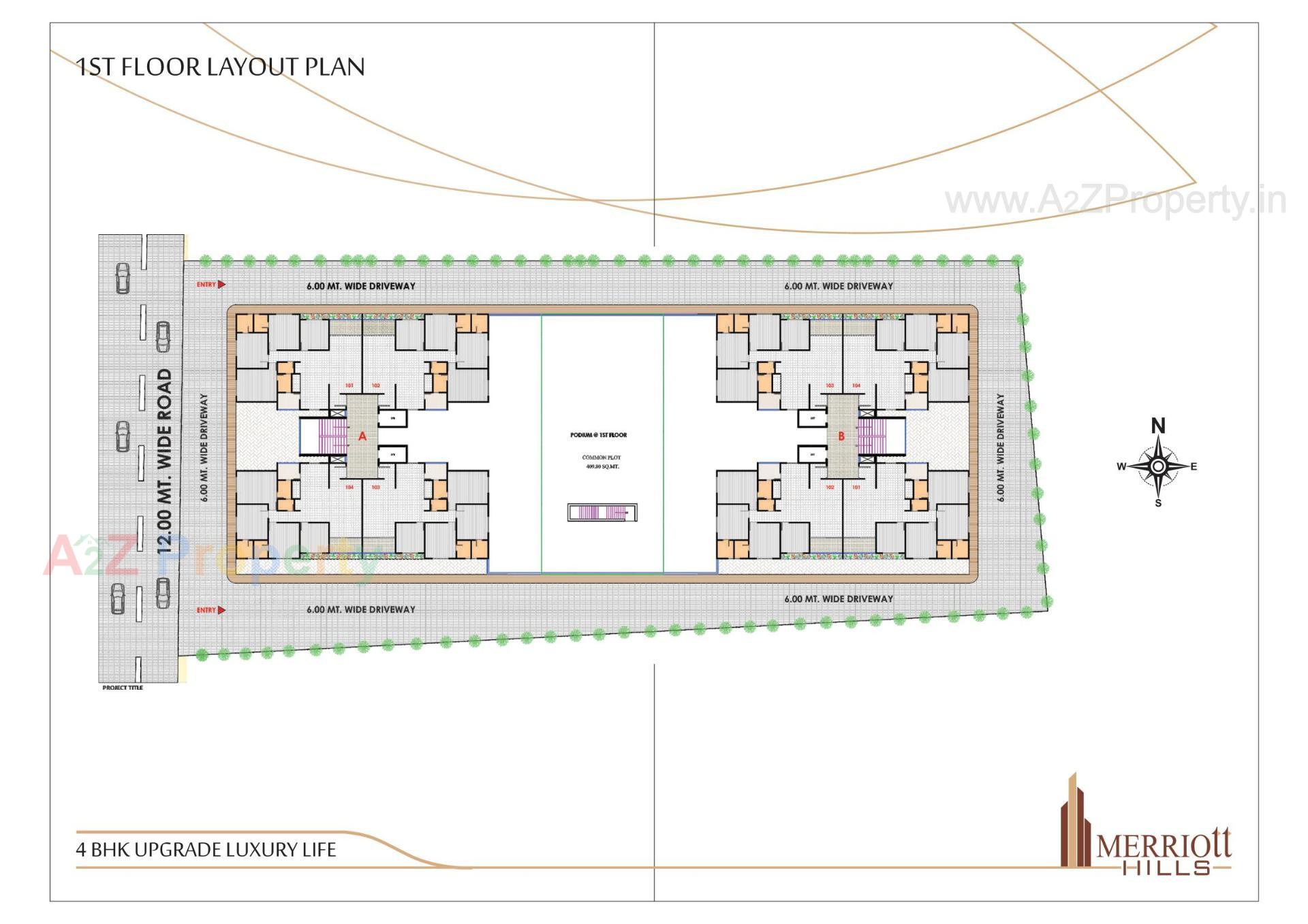 Layout of real estate project Merriott Hills located at Nikol, Ahmedabad, Gujarat