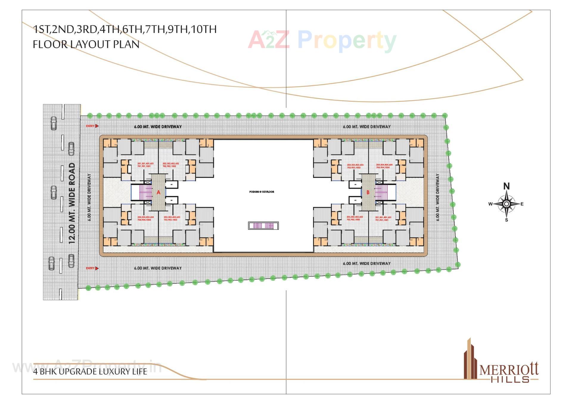 Layout of real estate project Merriott Hills located at Nikol, Ahmedabad, Gujarat