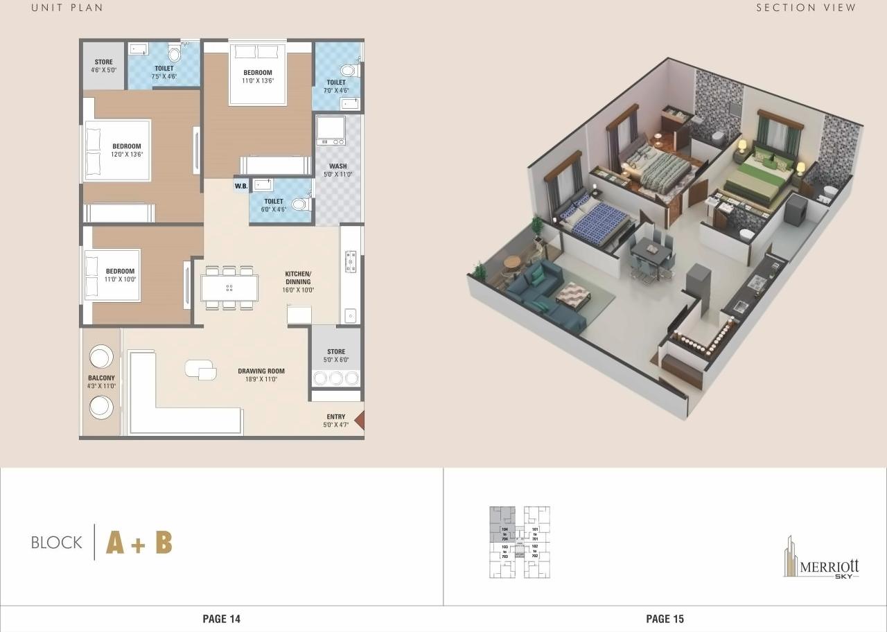 Layout of real estate project Merriott Sky located at Nikol, Ahmedabad, Gujarat