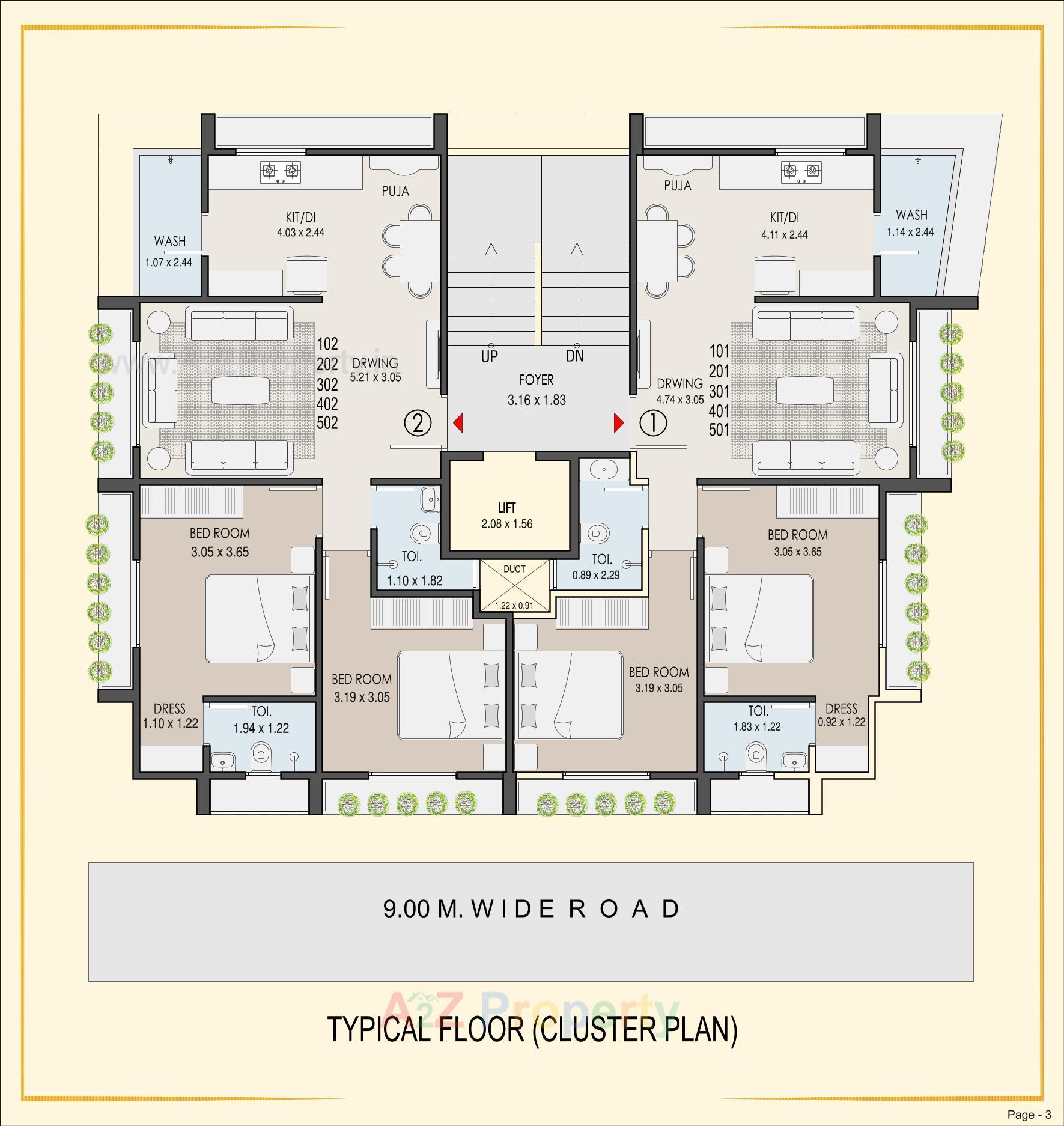 Layout of real estate project Mira Mohan Elegance located at Paldi, Ahmedabad, Gujarat