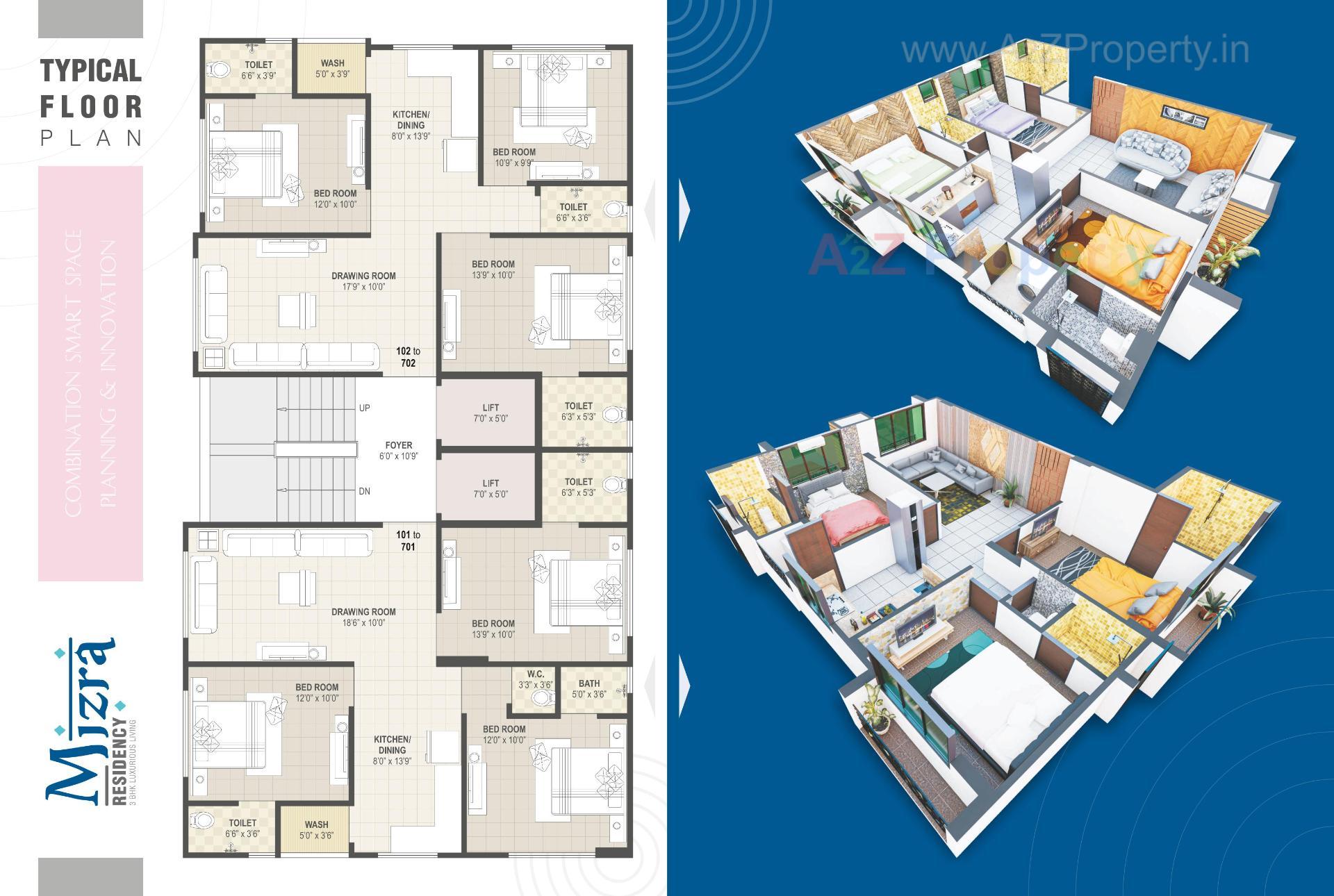 Layout of real estate project Mizra Residency located at Gyaspur, Ahmedabad, Gujarat
