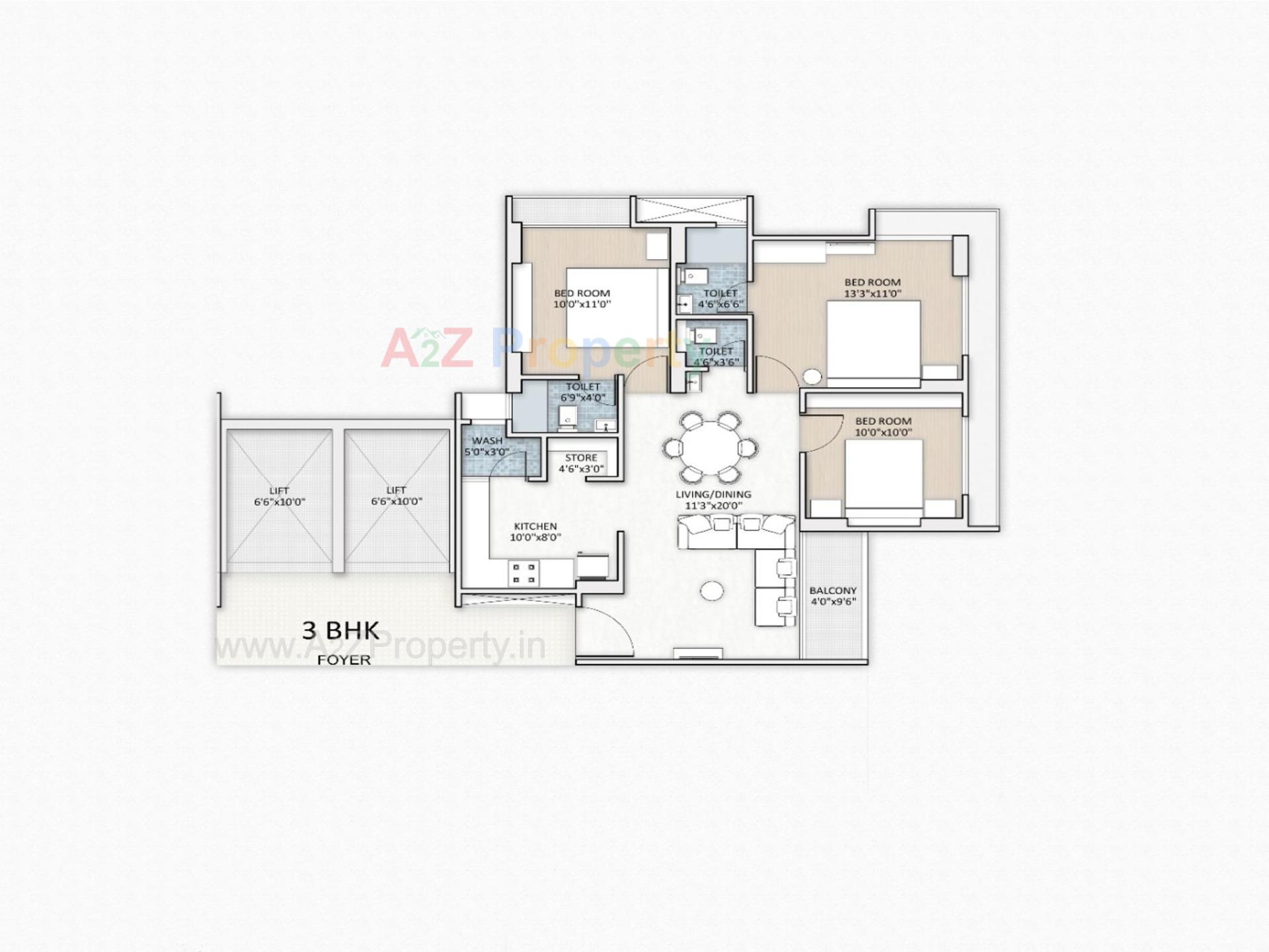 Layout of real estate project Modern Flats located at Paldi, Ahmedabad, Gujarat