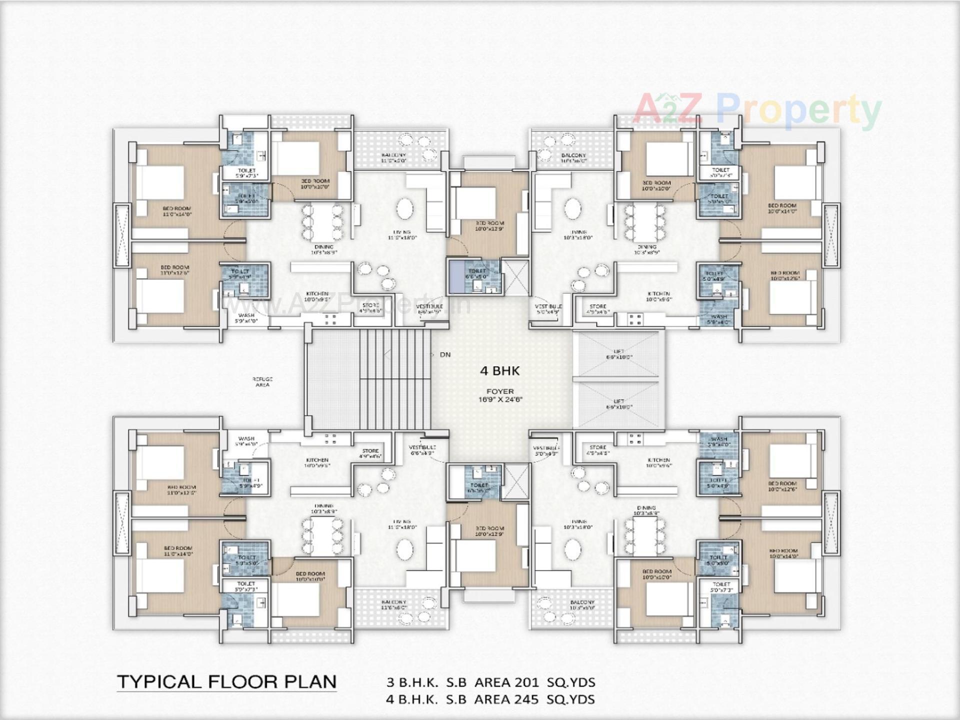 Layout of real estate project Modern Flats located at Paldi, Ahmedabad, Gujarat