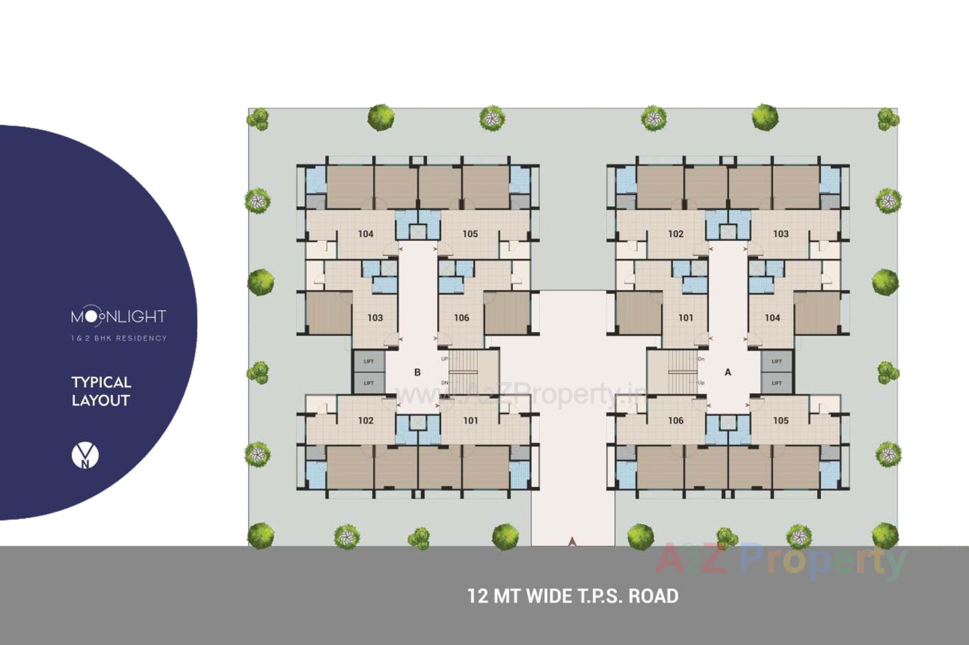 Layout of real estate project Moonlight Residency located at Vatva, Ahmedabad, Gujarat