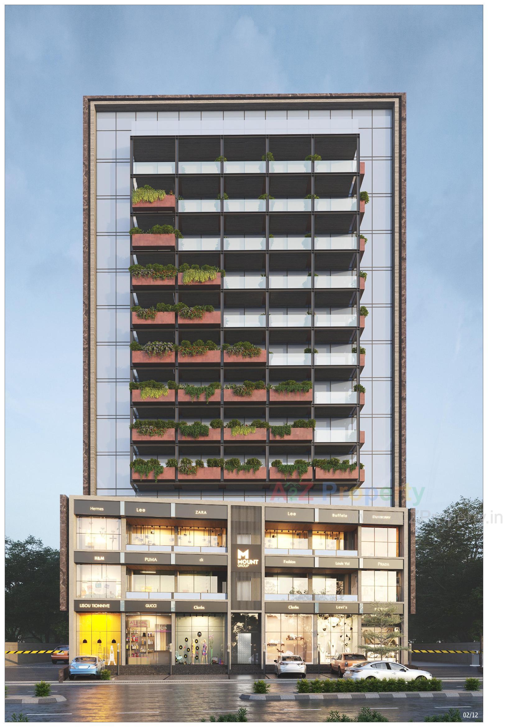 3D Elevation of real estate project Mount Bizpark located at Tragad, Ahmedabad, Gujarat