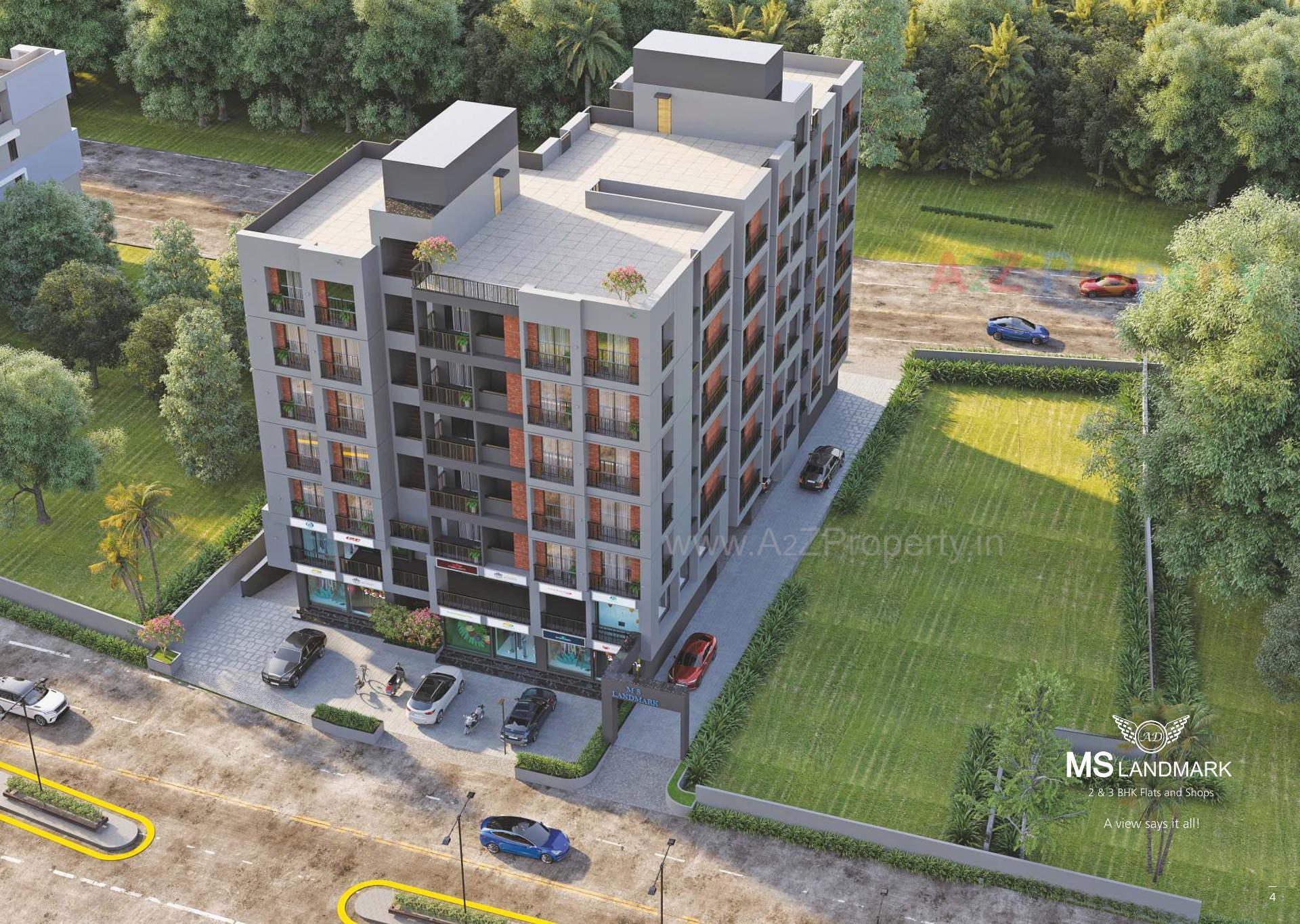 3D Elevation of real estate project Ms Landmark located at Danilimda, Ahmedabad, Gujarat