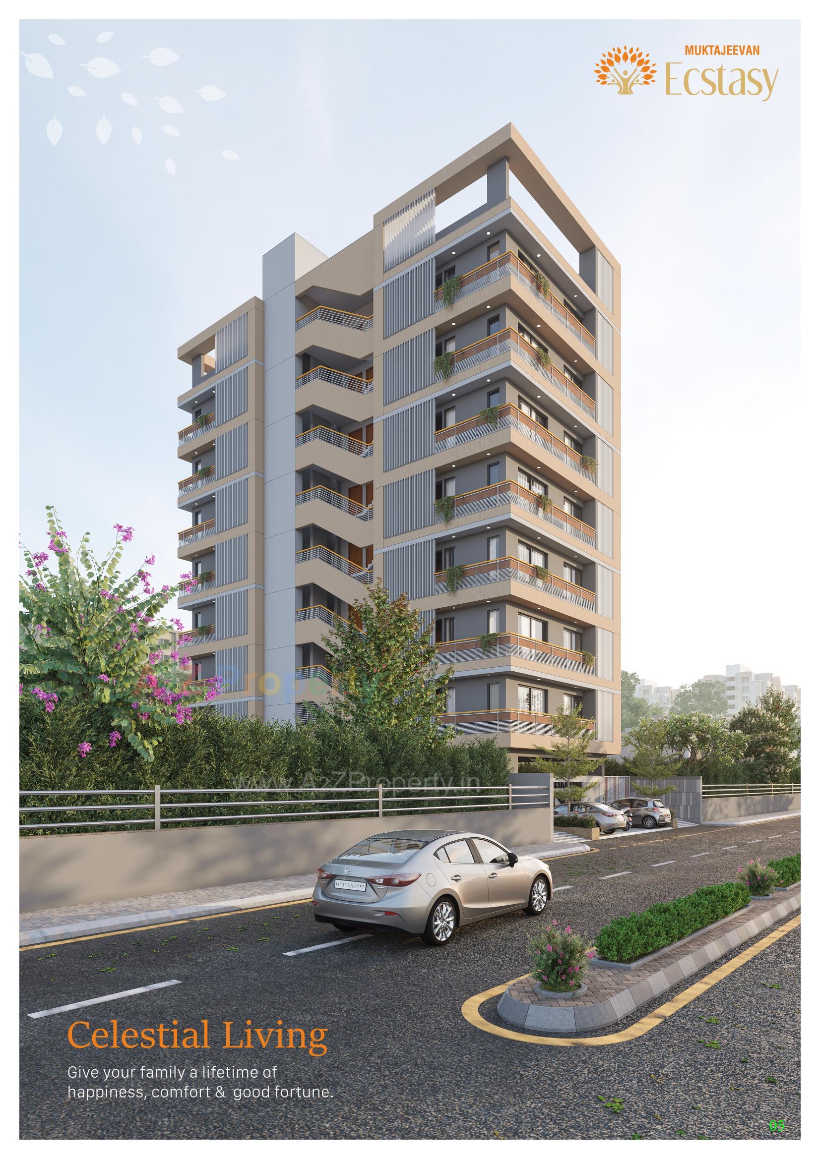 3D Elevation of real estate project Muktajeevan Ecstasy located at Vastrapur, Ahmedabad, Gujarat