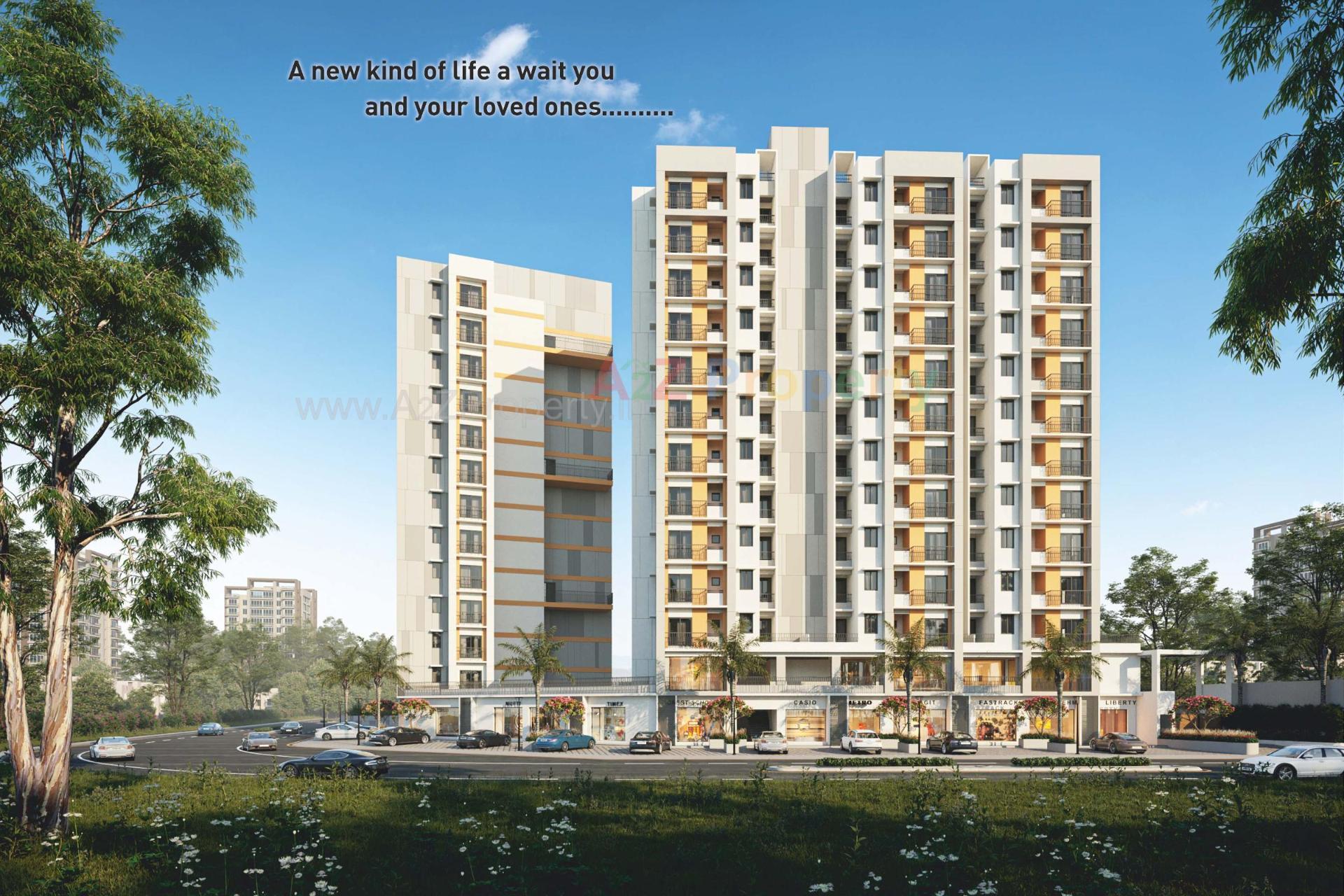 3D Elevation of real estate project Myco Akeelah located at Sarkhej, Ahmedabad, Gujarat