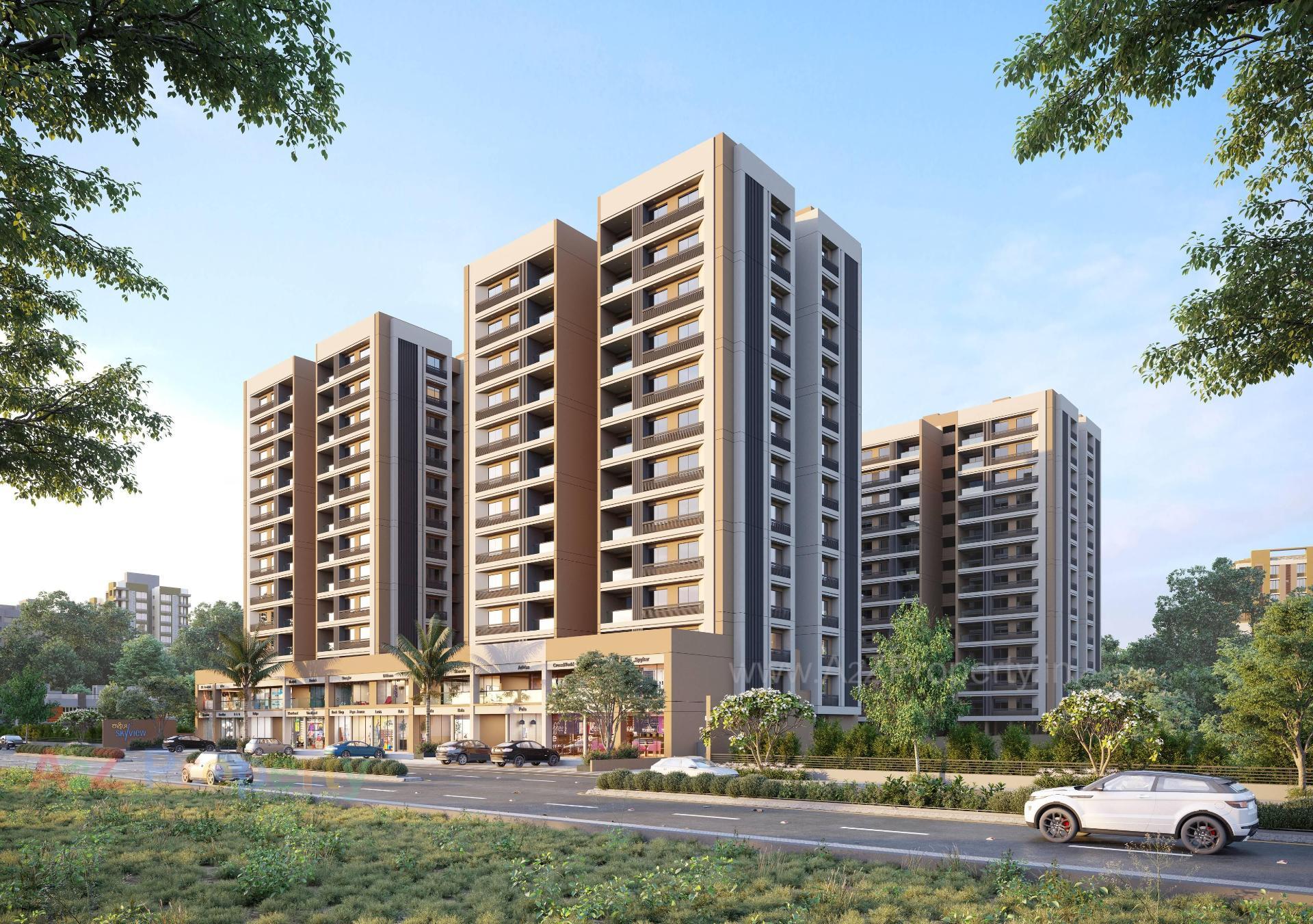 3D Elevation of real estate project Nakshtra Skyview located at Ahmedabad, Ahmedabad, Gujarat