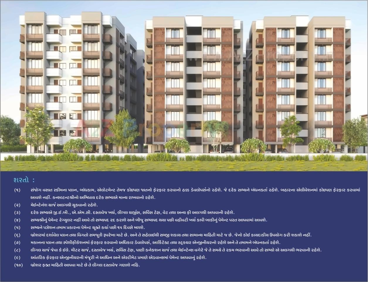 3D Elevation of real estate project Nakul Heights located at Muthia, Ahmedabad, Gujarat