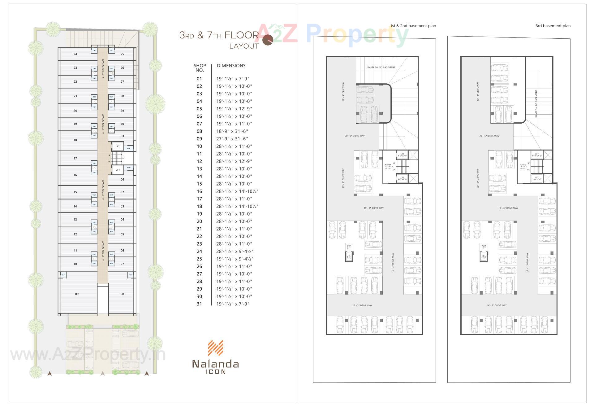 Layout of real estate project Nalanda Icon located at Makarba, Ahmedabad, Gujarat