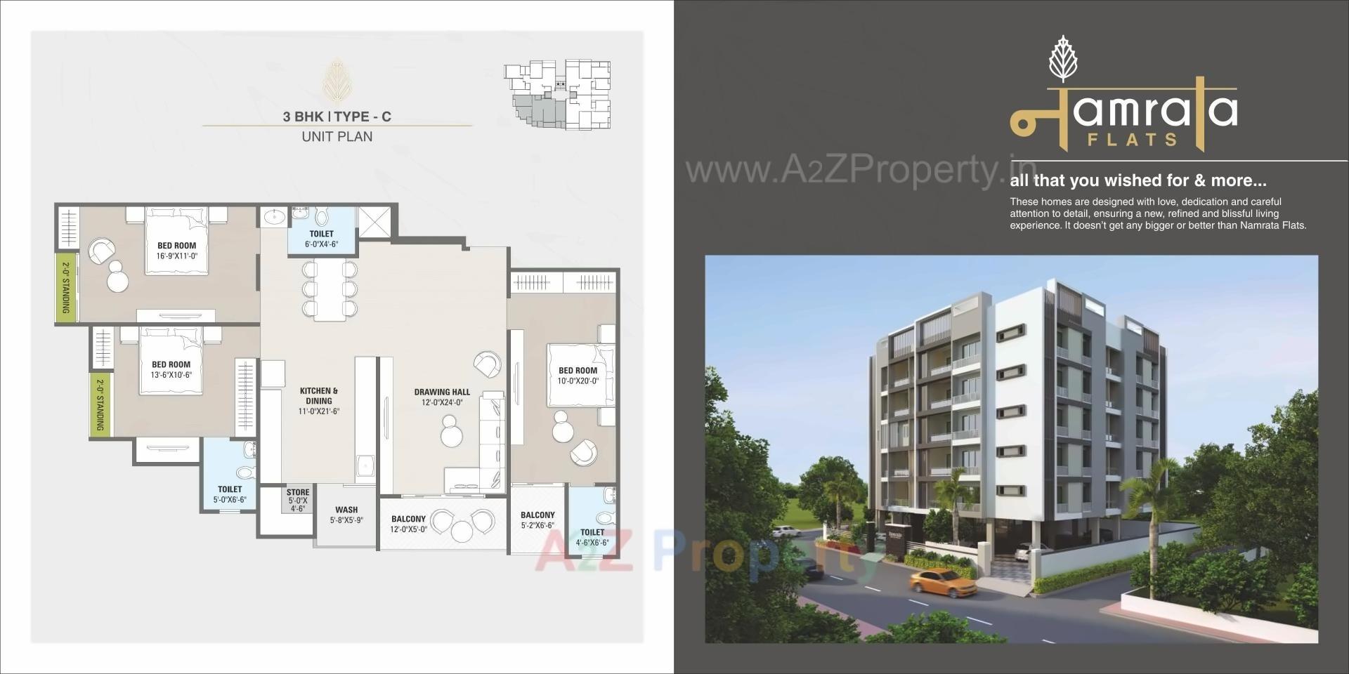 Layout of real estate project Namrata Flats located at Ahmedabad, Ahmedabad, Gujarat