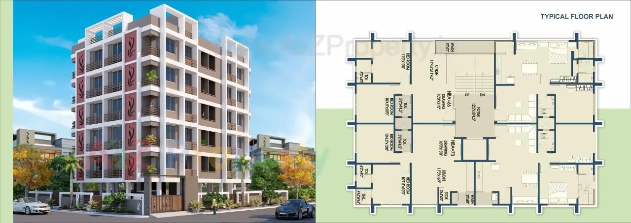 Layout of real estate project Nandanvan Heights located at Ghuma, Ahmedabad, Gujarat
