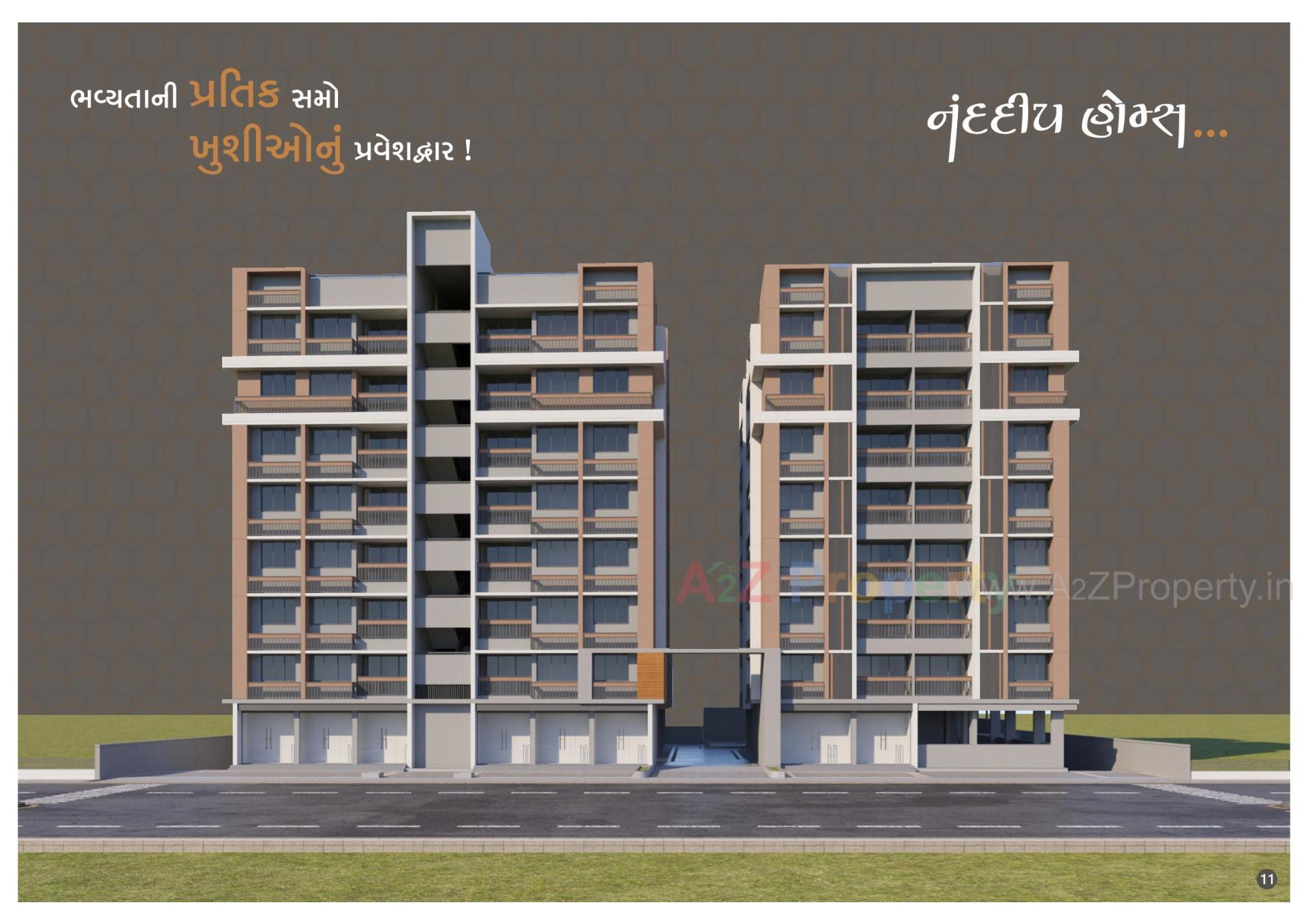 3D Elevation of real estate project Nanddeep Homes located at Singarva, Ahmedabad, Gujarat