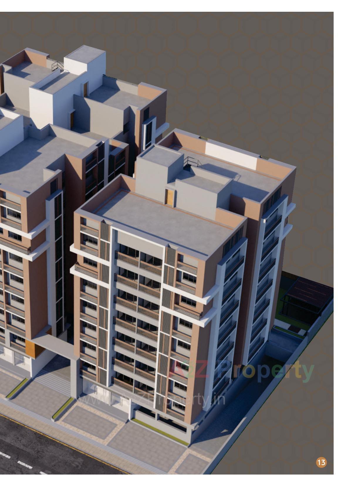 3D Elevation of real estate project Nanddeep Homes located at Singarva, Ahmedabad, Gujarat