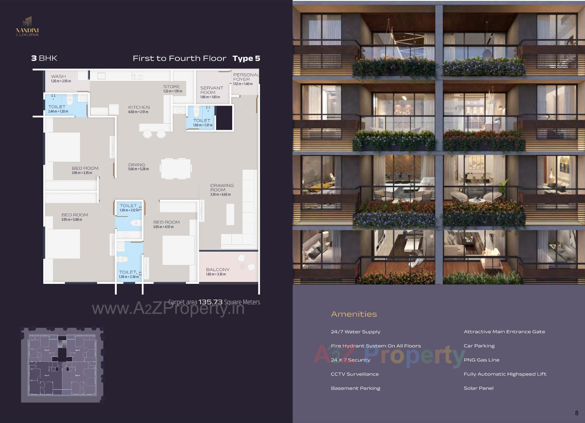  of real estate project Nandini Luxuria located at Paldi, Ahmedabad, Gujarat