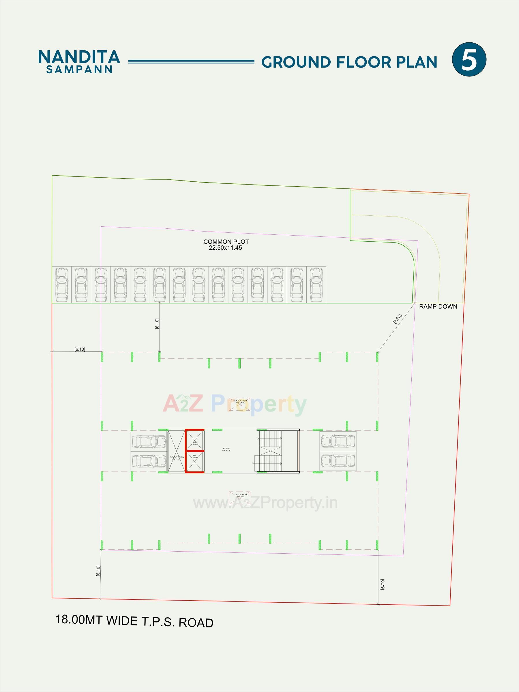 Layout of real estate project Nandita Sampann located at Ushmanpura, Ahmedabad, Gujarat
