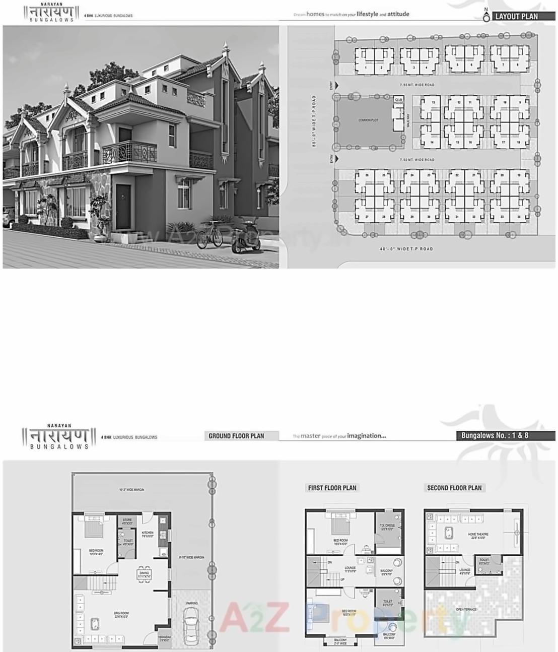 Layout of real estate project Narayan Bunglows located at Vastral, Ahmedabad, Gujarat