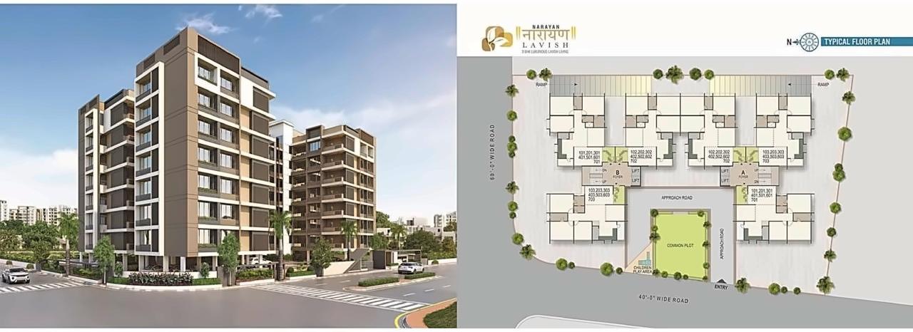 Layout of real estate project Narayan Lavish located at Sola, Ahmedabad, Gujarat