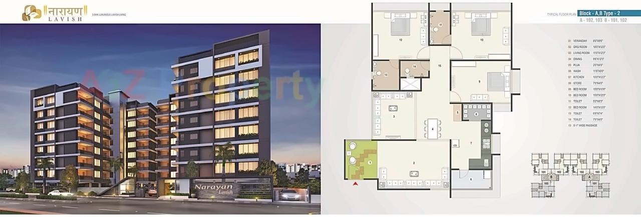 Layout of real estate project Narayan Lavish located at Sola, Ahmedabad, Gujarat
