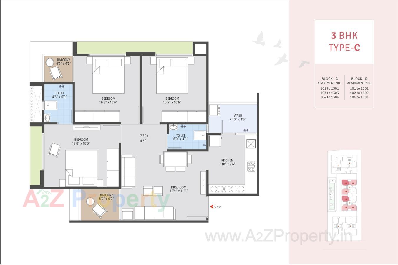 Layout of real estate project Naroda Sky located at Hanspura, Ahmedabad, Gujarat