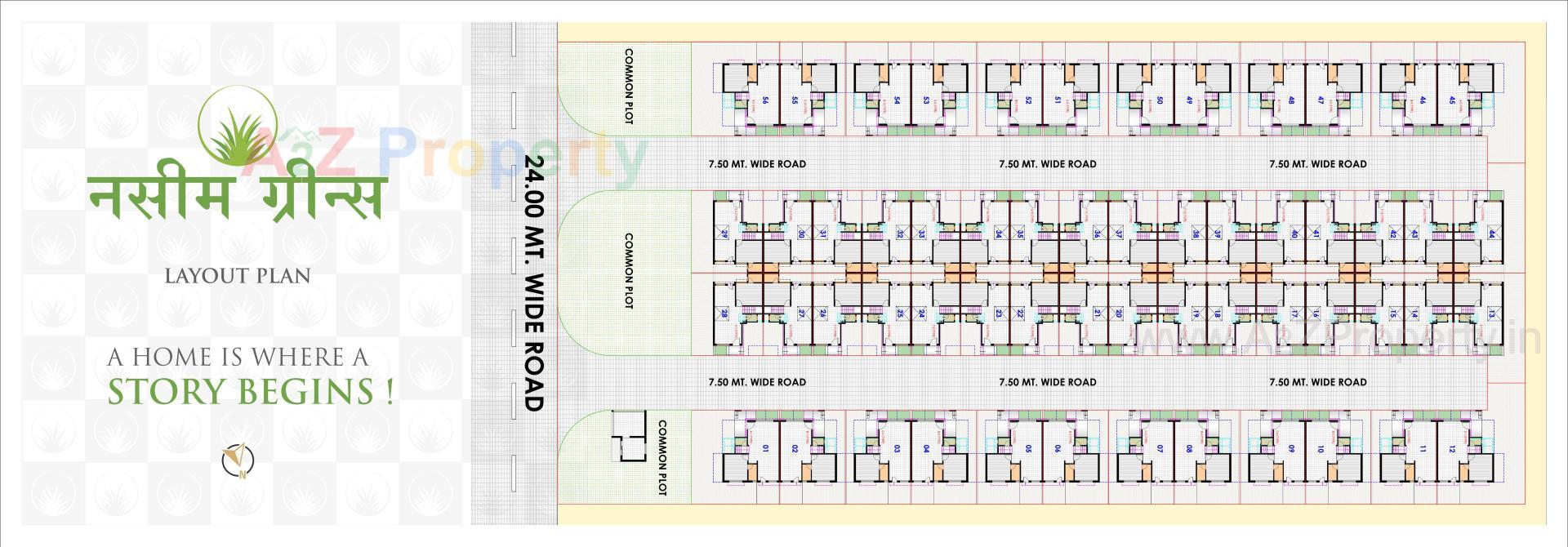 Layout of real estate project Nasim Greens located at Ramol, Ahmedabad, Gujarat