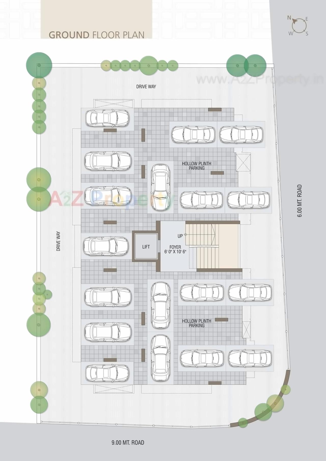 Layout of real estate project Navkar Apartment located at Paldi, Ahmedabad, Gujarat