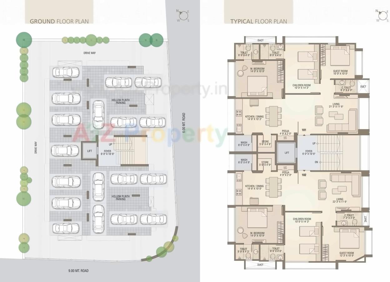 Layout of real estate project Navkar Apartment located at Paldi, Ahmedabad, Gujarat