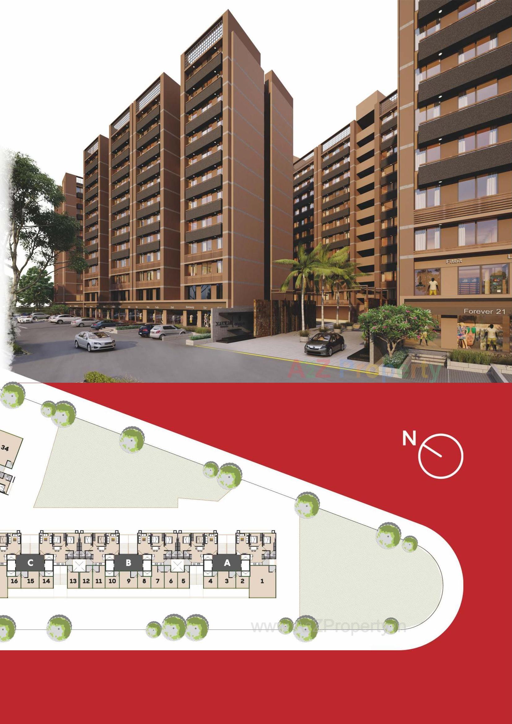 3D Elevation of real estate project Navkar Heights located at Ognaj, Ahmedabad, Gujarat