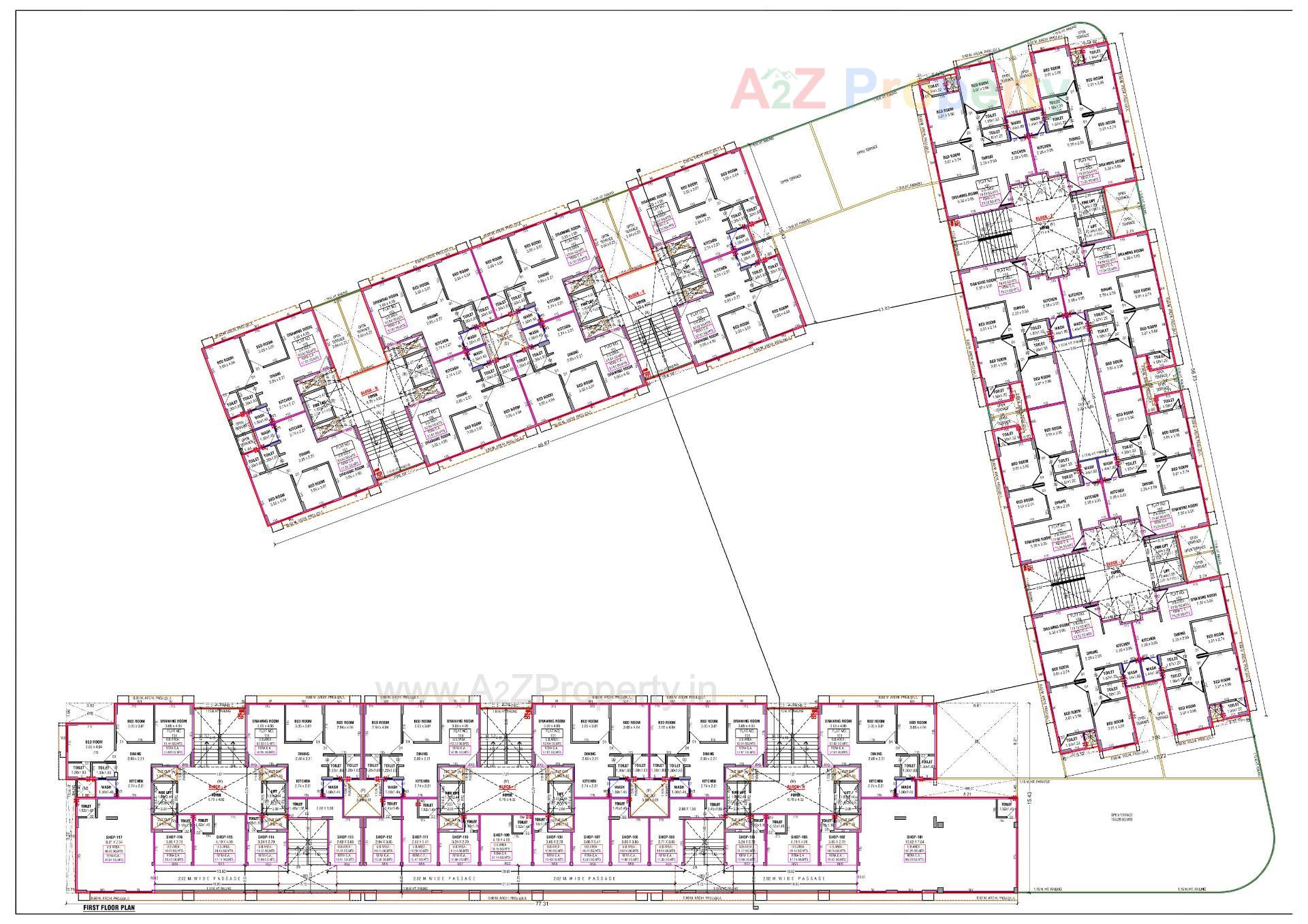 Layout of real estate project Navkar Heights located at Ognaj, Ahmedabad, Gujarat