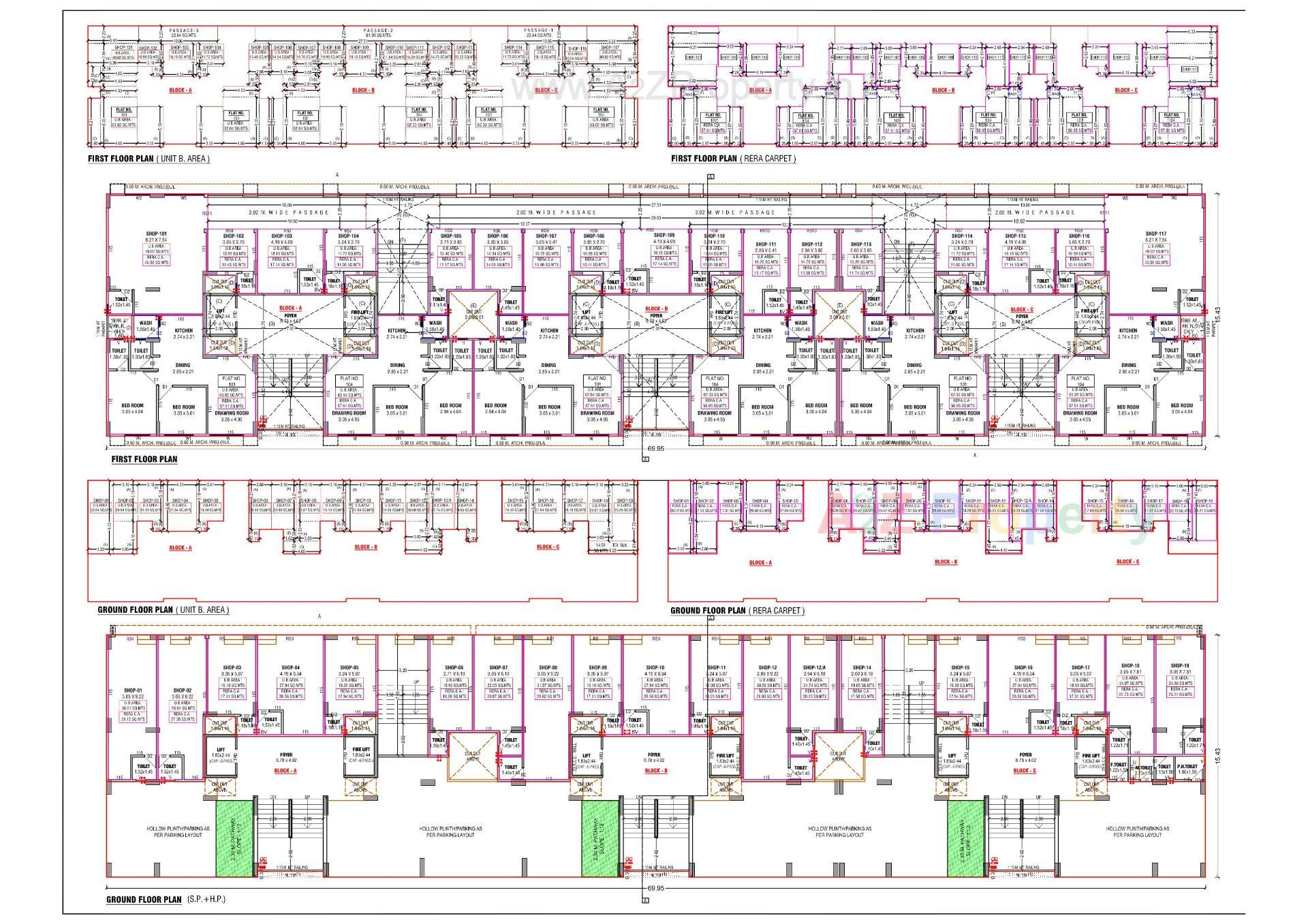 Layout of real estate project Navkar Heights located at Ognaj, Ahmedabad, Gujarat