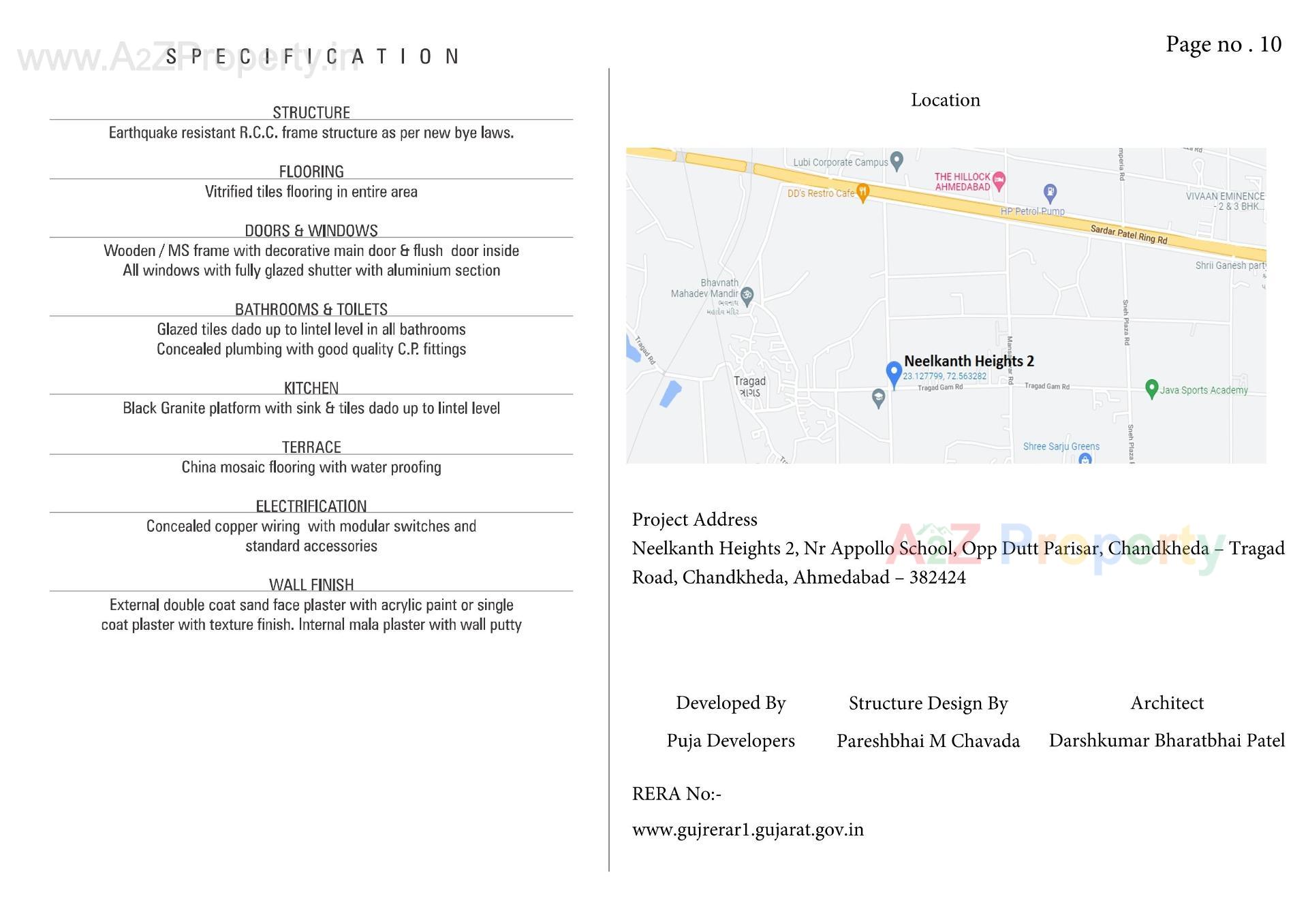 of real estate project Neelkanth Heights located at Tragad, Ahmedabad, Gujarat