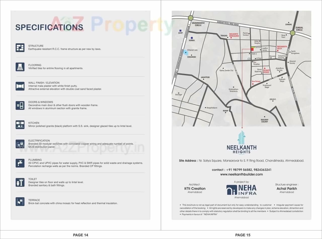  of real estate project Neelkanth Heights located at Zundal, Ahmedabad, Gujarat