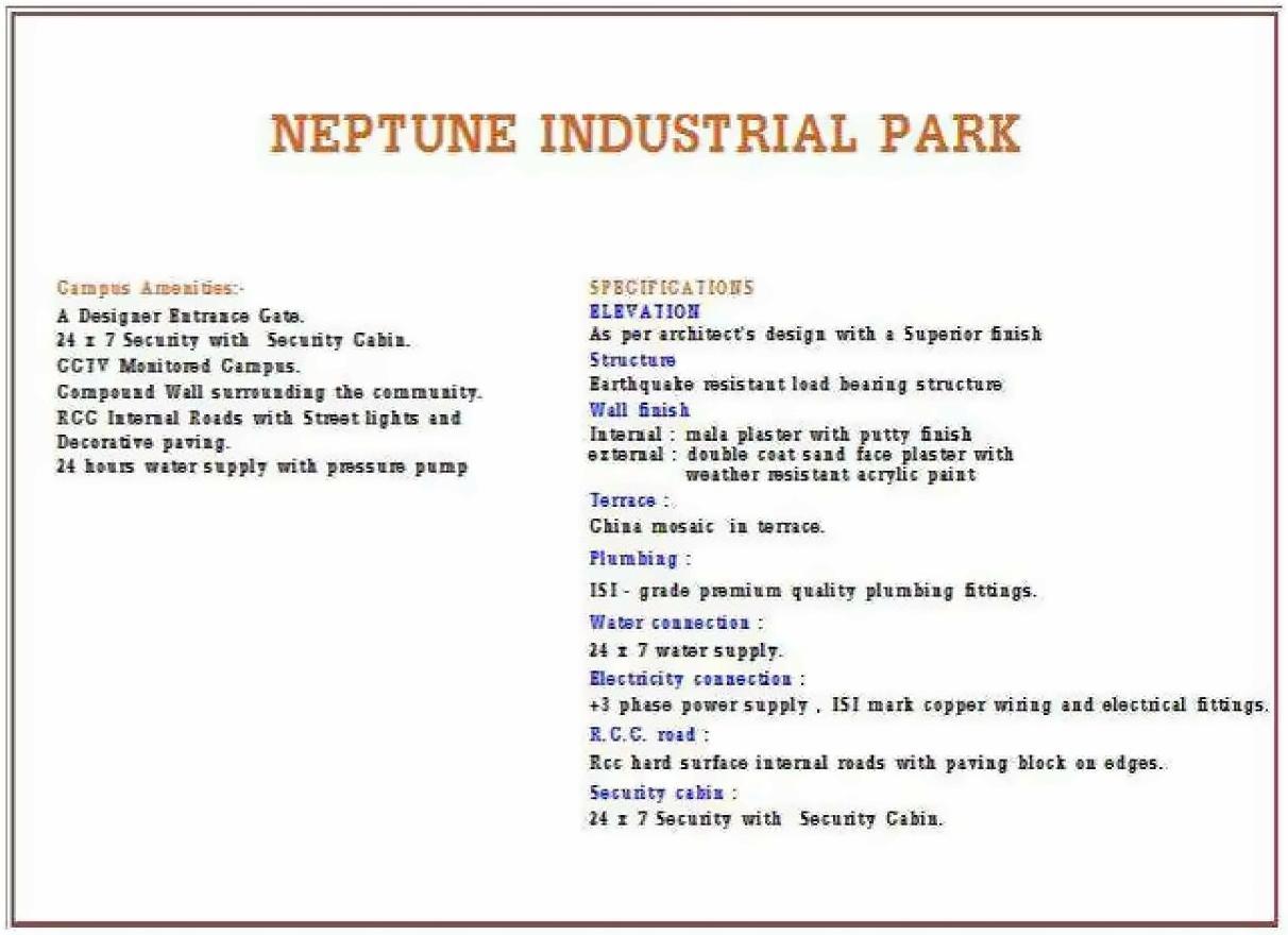  of real estate project Neptune Industrial Park located at Odhav, Ahmedabad, Gujarat